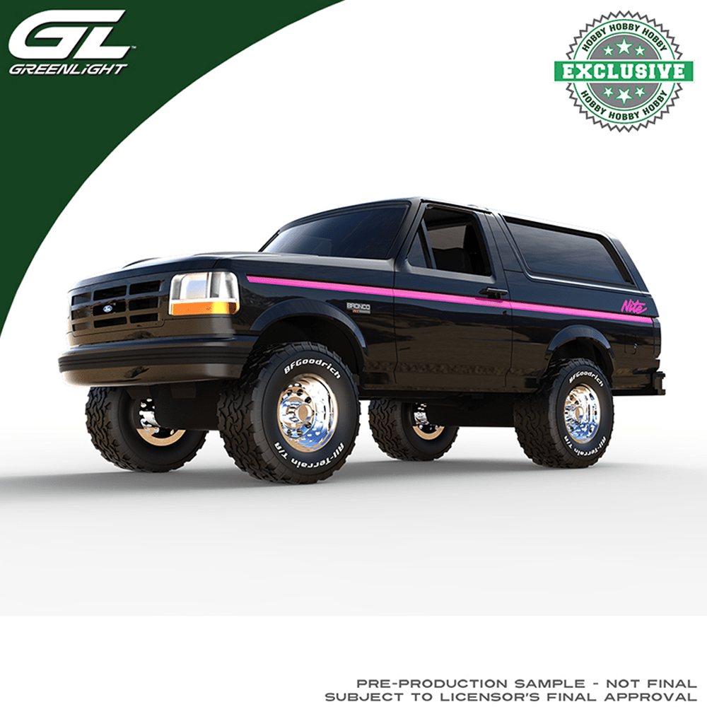 *Pre - Order* Greenlight - 1992 Ford Bronco Lifted – Black Nite – Hobby Exclusive - Top CollectiblesDiecastGreenlight
