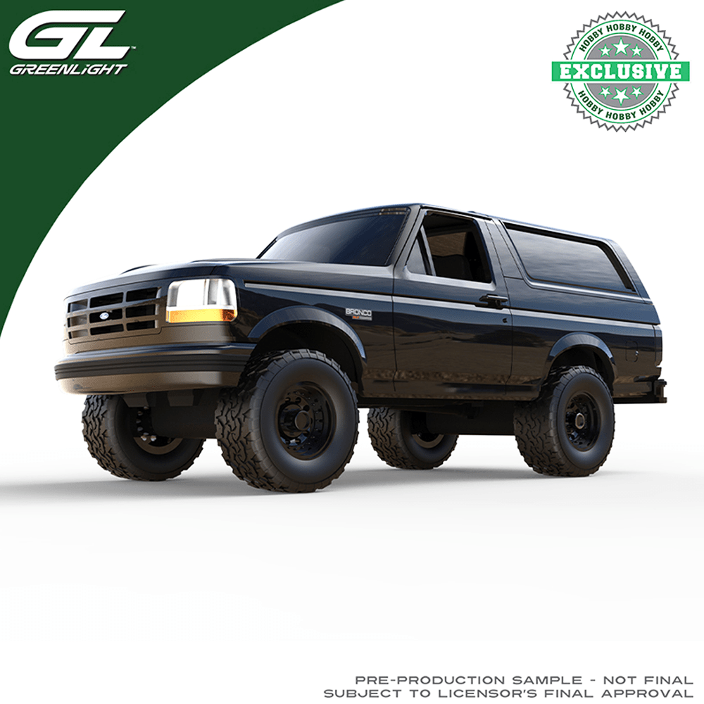 *Pre - Order* Greenlight - 1996 Ford Bronco XLT – Blackout – Hobby Exclusive - Top CollectiblesDiecastGreenlight