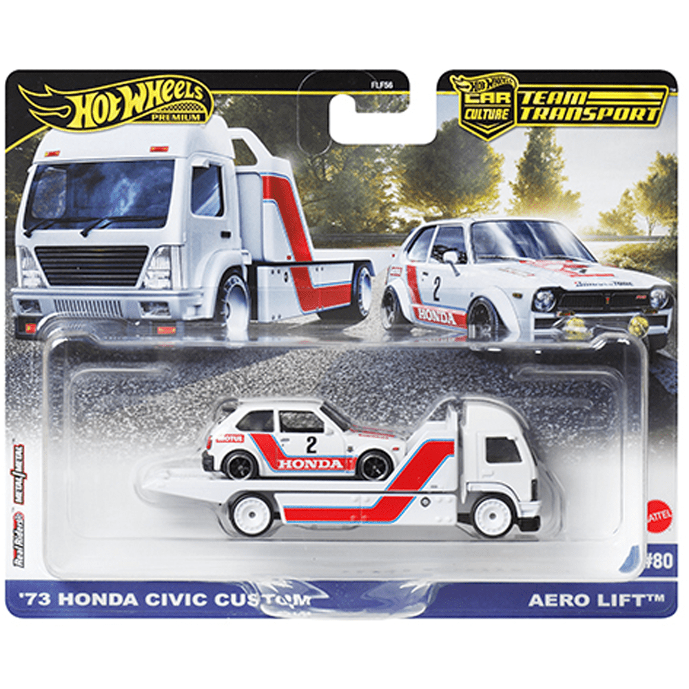 *Pre - Order* Hot Wheels - '73 Honda Civic Custom & Aero Lift - 2025 Team Transport Series - Top CollectiblesDiecastHot Wheels