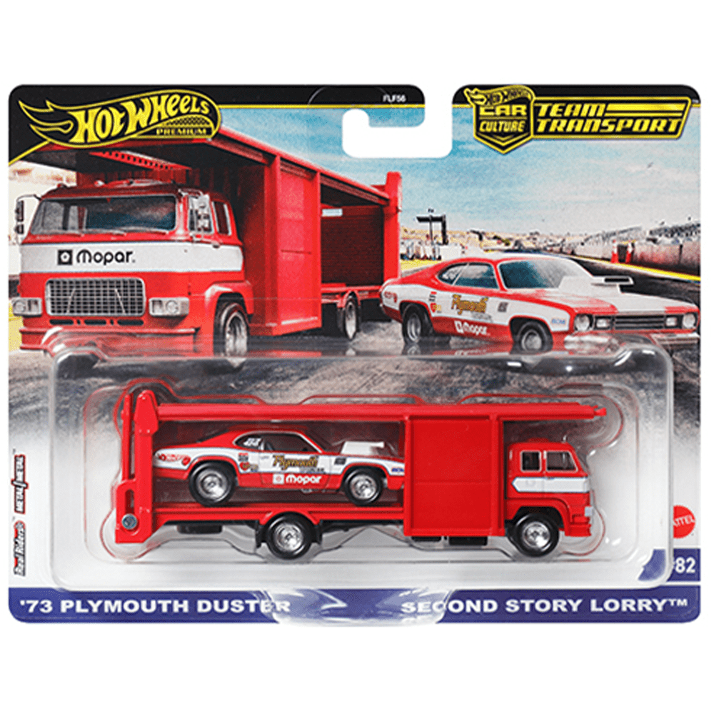 *Pre - Order* Hot Wheels - '73 Plymouth Duster &Second Story Lorry - 2025 Team Transport Series - Top CollectiblesDiecastHot Wheels