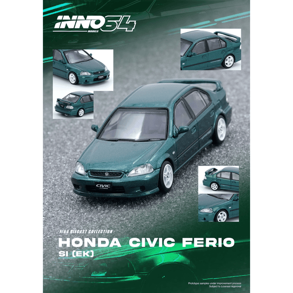 *Pre - Order* INNO64 - Honda Civic Ferio Si (EK) - Green - Top CollectiblesDiecastINNO64