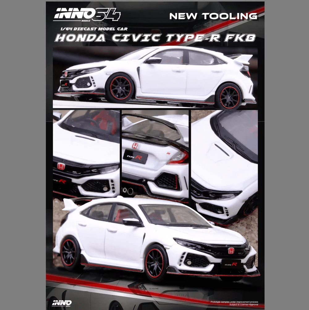 *Pre - Order* INNO64 - Honda Civic Type - R (FK8) - White - Top CollectiblesDiecastINNO64