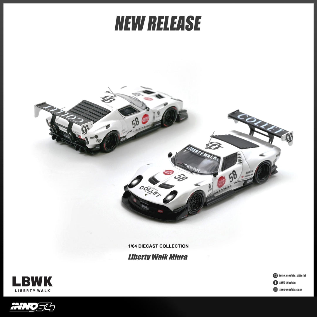 *Pre-Order* INNO64 - LB-Silhouette WORKS Miura GT - White - Top CollectiblesDiecastINNO64