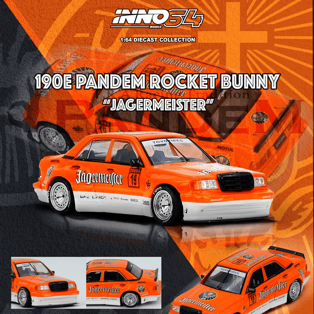 *Pre - Order* INNO64 - PANDEM Rocket Bunny 190E JAGERMEISTER - Top CollectiblesDiecastINNO64