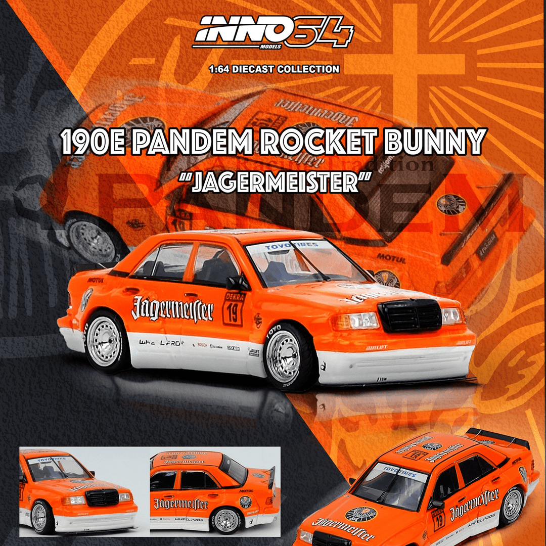 *Pre - Order* INNO64 - PANDEM Rocket Bunny 190E JAGERMEISTER - Top CollectiblesDiecastINNO64