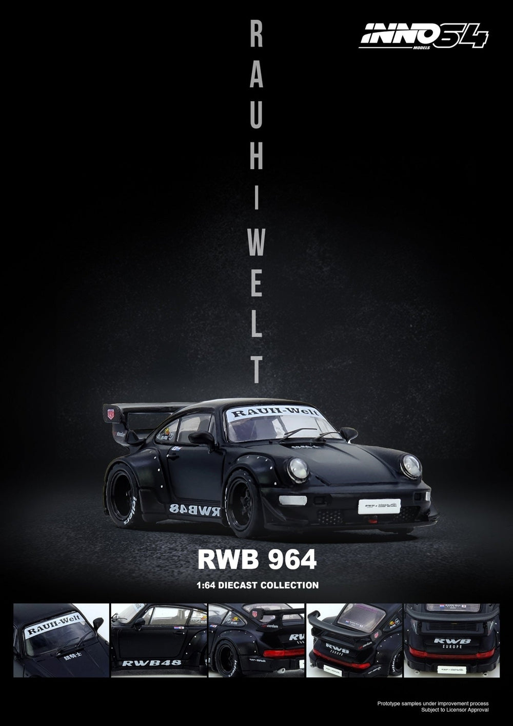 *Pre - Order* INNO64 - RWB 964 - Black "RWB48" - Top CollectiblesDiecastINNO64
