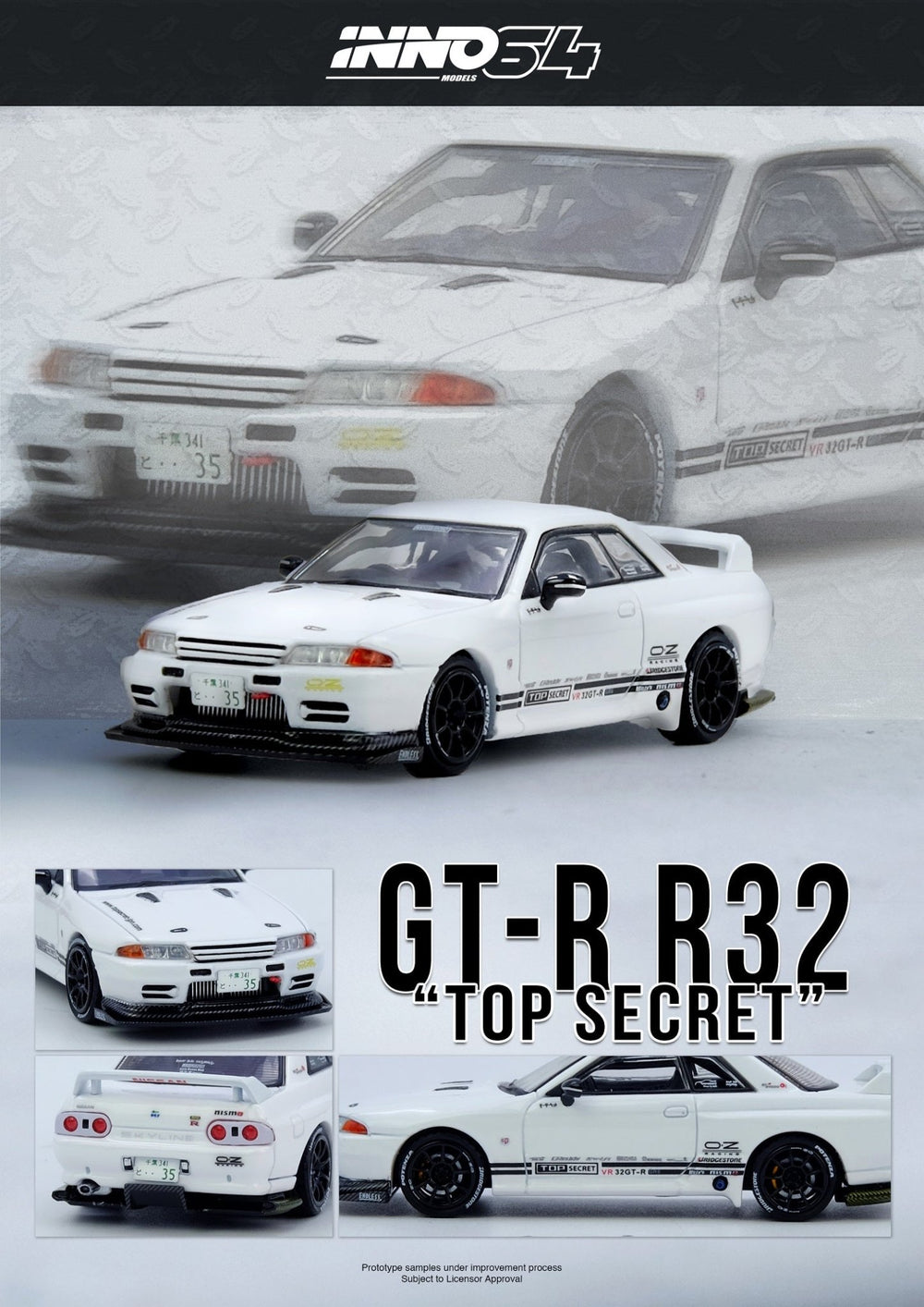 *Pre - Order* INNO64 - Top Secret GT - R R32 - White - Top CollectiblesDiecastINNO64