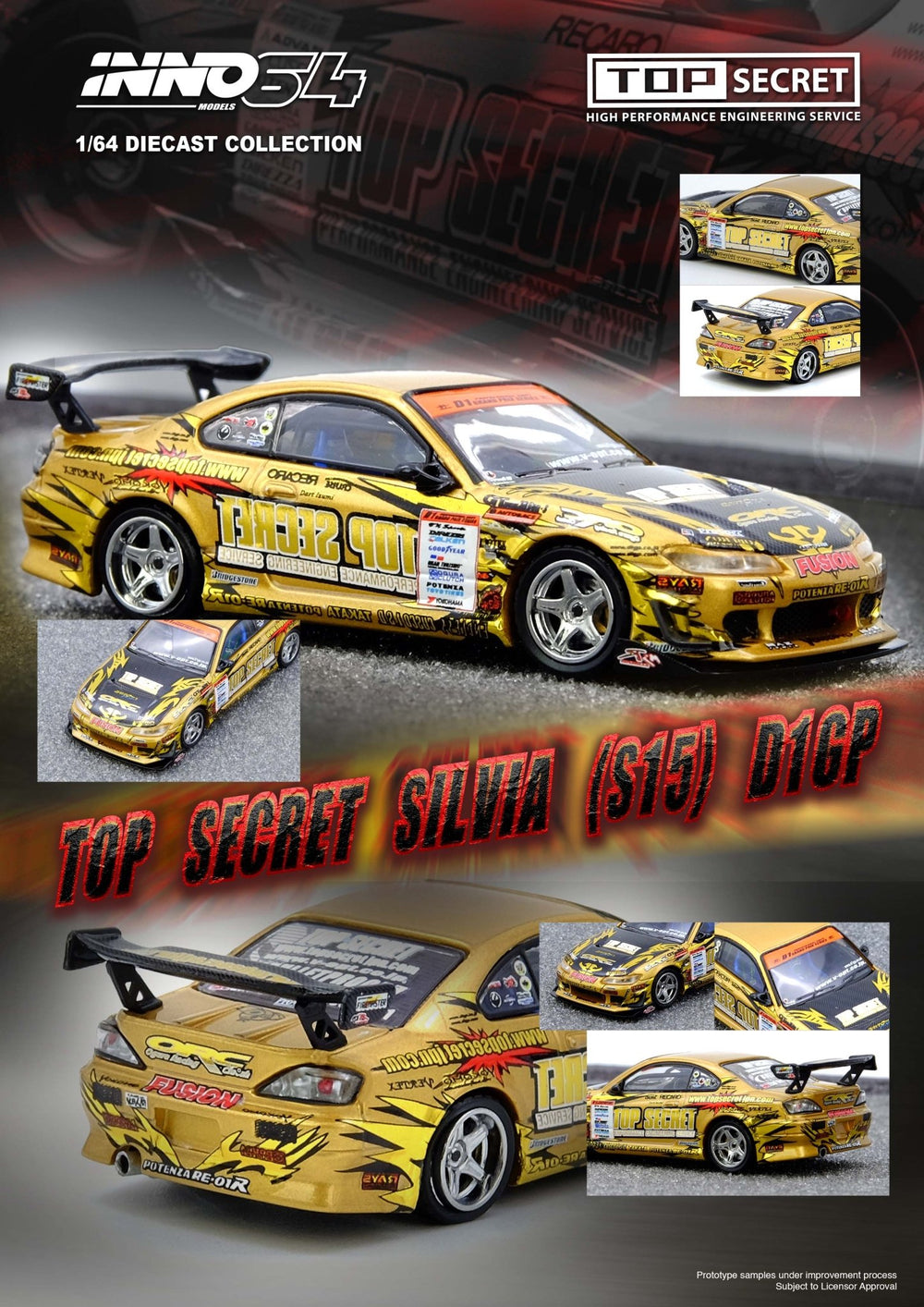 *Pre - Order* INNO64 - Top Secret Silvia (S15) D1GP - Top CollectiblesDiecastINNO64