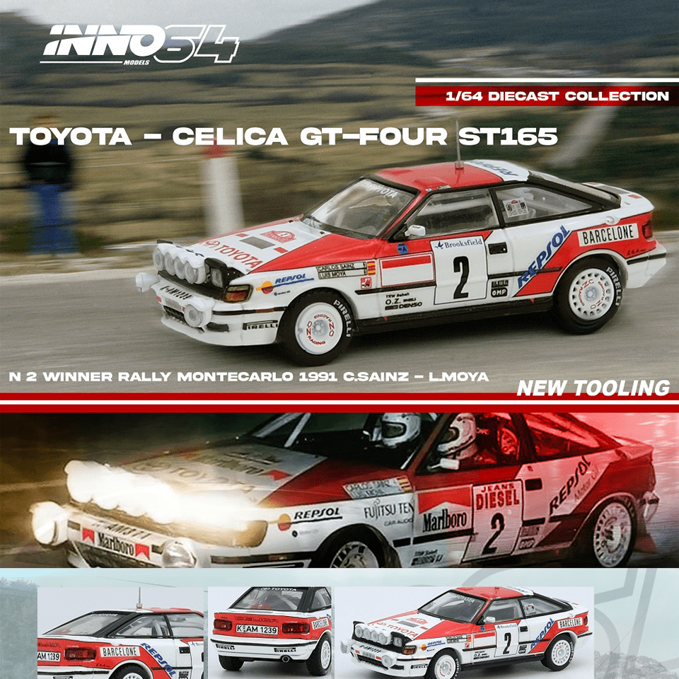 *Pre - Order* INNO64 - Toyota Celica GT - FOUR (ST165) Winner Rally Monte Carlo 1991 C. Sainz / L. Moya - Top CollectiblesDiecastINNO64