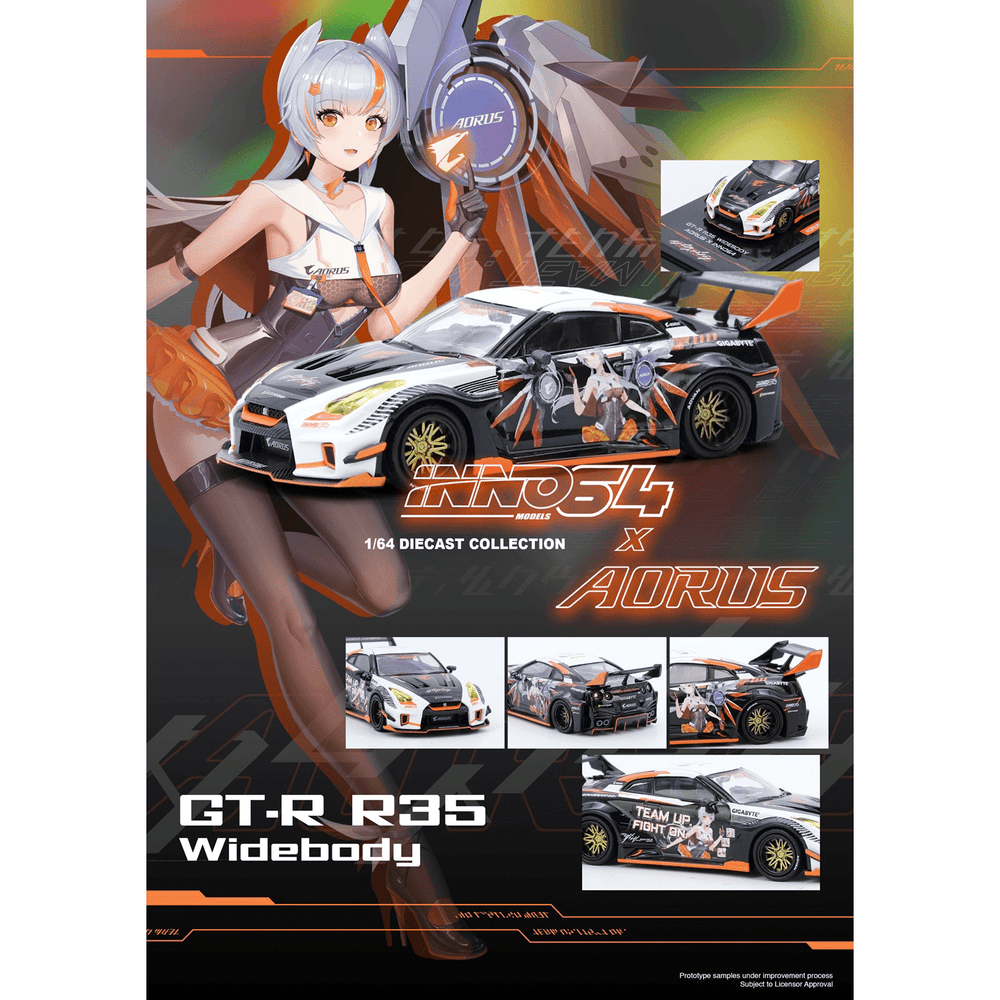 *Pre - Order* INNO64 x Aorus - Nissan GT - R (R35) Widebody *Limited Edition* - Top CollectiblesDiecastINNO64
