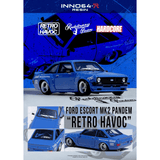 *Pre - Order* INNO64R - Ford Escort MK2 Pandem "Emotion" - Retro Havoc Blue *Resin* - Top CollectiblesDiecastINNO64