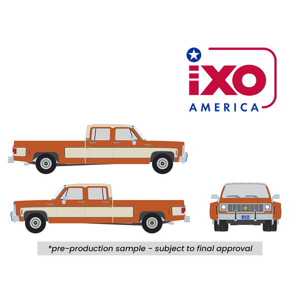 *Pre - Order* IXO Models - 1975 Chevrolet K30 Crew Dab Dually – Grecian Bronze and Santa Fe Tan Deluxe Two - Tone - Limited Edition - Top CollectiblesDiecastIXO Models