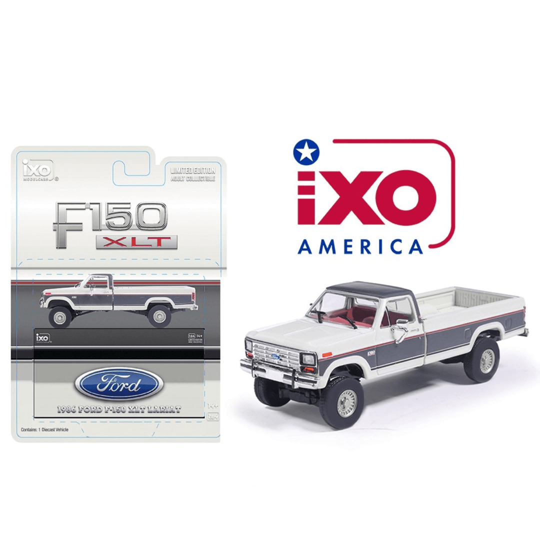 *Pre-Order* IXO Models - 1986 Ford F-150 XLT Lariat Long Bed Styleside 4×2 – Combination Two-Tone Colonial with and Dark Grey Metallic- Limited Edition - Top CollectiblesDiecastIXO Models