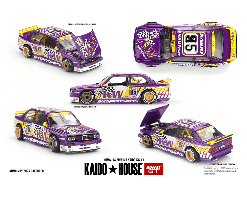 *Pre - Order* Kaido House x Mini GT - BMW M3 Kaido KW V1 – Purple *Sealed, Possibility of a Chase* - Top CollectiblesDiecastMini GT