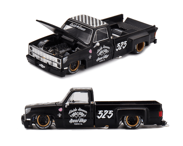 *Pre - Order* Kaido House x Mini GT - Chevrolet Silverado Dually Hot Rod V1 – Flat Black *Sealed, Possibility of a Chase* - Top CollectiblesDiecastMini GT