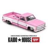 *Pre - Order* Kaido House x Mini GT - Chevrolet Silverado Dually Vintage Spec V2 – Pink with White *Sealed, Possibility of a Chase* - Top CollectiblesDiecastMini GT