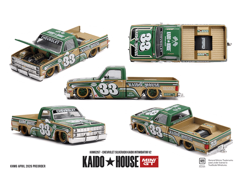*Pre-Order* Kaido House x Mini GT - Chevrolet Silverado Kaido Intimidator V2 – Beige *Sealed, Possibility of a Chase* - Top CollectiblesDiecastMini GT