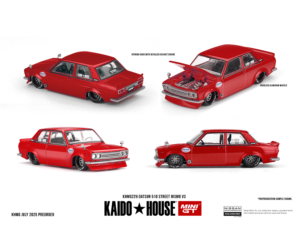 *Pre - Order* Kaido House x Mini GT - Datsun 510 Street Nismo V3 – Red *Sealed, Possibility of a Chase* - Top CollectiblesDiecastMini GT