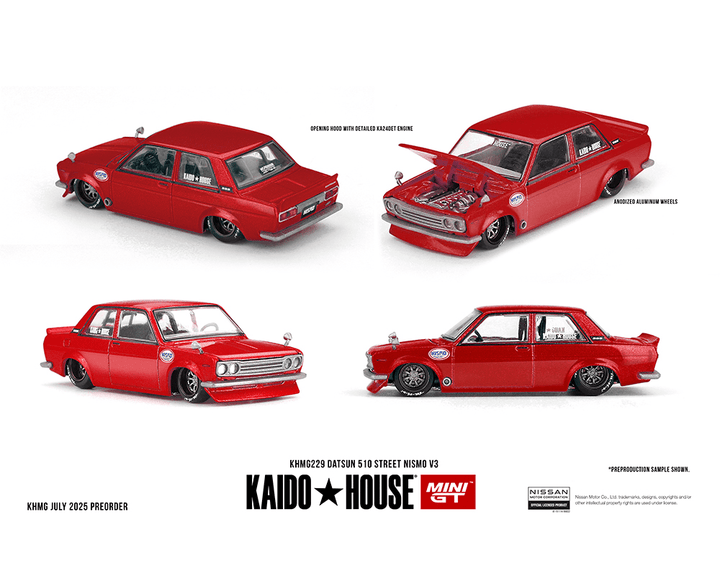 *Pre - Order* Kaido House x Mini GT - Datsun 510 Street Nismo V3 – Red *Sealed, Possibility of a Chase* - Top CollectiblesDiecastMini GT