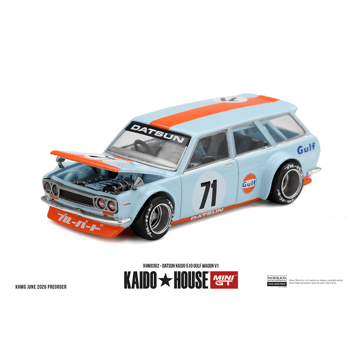 *Pre - Order* Kaido House x Mini GT - Datsun KAIDO 510 GULF Wagon V1 – Limited Edition *Sealed, Possibility of a Chase* - Top CollectiblesDiecastMini GT