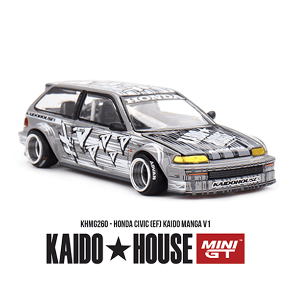 *Pre - Order* Kaido House x Mini GT - Honda Civic (EF) Kaido Manga V1 – Silver *Sealed, Possibility of a Chase* - Top CollectiblesDiecastMini GT