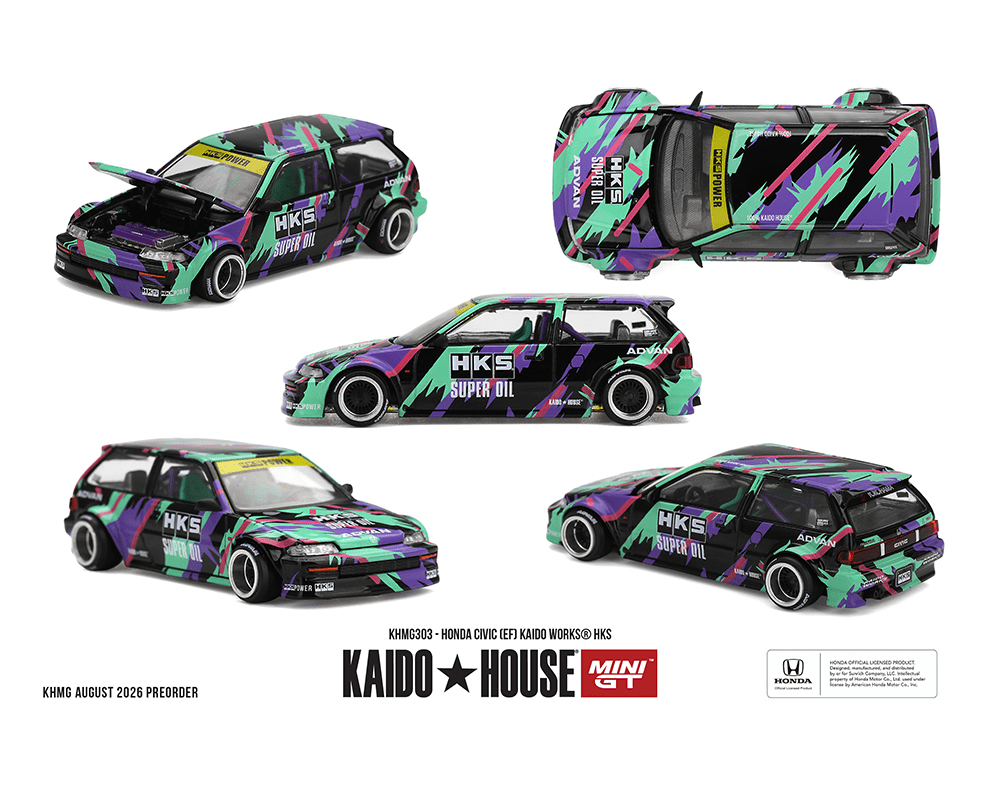 *Pre-Order* Kaido House x Mini GT - Honda Civic (EF) Kaido Works HKS *Sealed, Possibility of a Chase* - Top CollectiblesDiecastMini GT