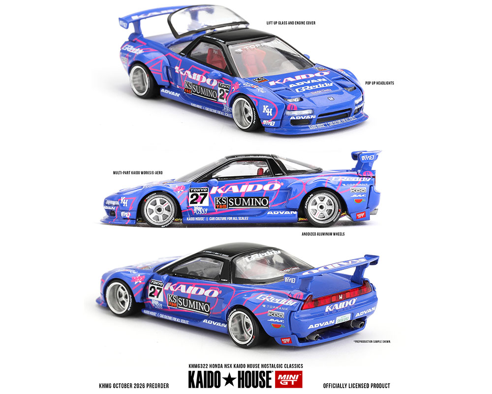*Pre-Order* Kaido House x Mini GT - Honda NSX Kaido House Nostalgic Classics – Blue *Sealed, Possibility of a Chase* - Top CollectiblesDiecastMini GT