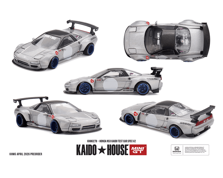 *Pre-Order* Kaido House x Mini GT - Honda NSX Kaido Test Car Spec V2 – Silver w/ Carbon *Sealed, Possibility of a Chase* - Top CollectiblesDiecastMini GT