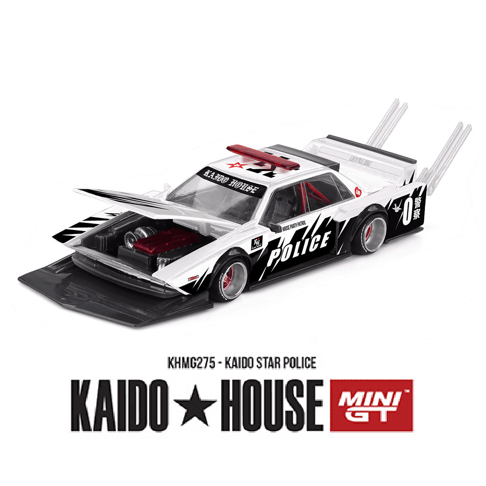 *Pre - Order* Kaido House x Mini GT - Kaido Star Police – White – Limited Edition *Sealed, Possibility of a Chase* - Top CollectiblesDiecastMini GT