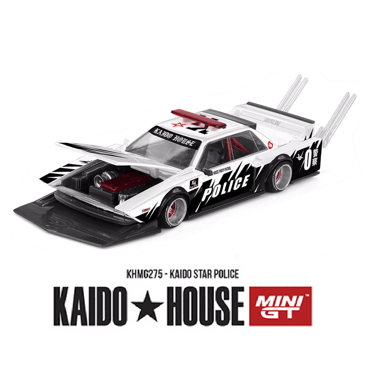 *Pre - Order* Kaido House x Mini GT - Kaido Star Police – White – Limited Edition *Sealed, Possibility of a Chase* - Top CollectiblesDiecastMini GT