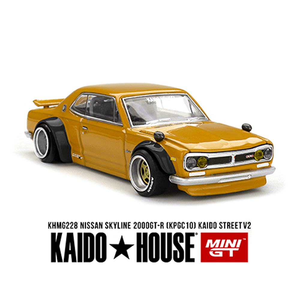 *Pre - Order* Kaido House x Mini GT - Nissan Skyline 2000 GT - R (KPGC10) Kaido Street V2 – Yellow *Sealed, Possibility of a Chase* - Top CollectiblesDiecastMini GT