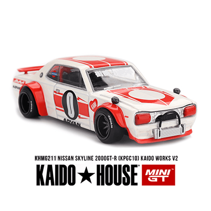 *Pre - Order* Kaido House x Mini GT - Nissan Skyline 2000GT - R (KPGC10) Kaido Works V2 – White *Sealed, Possibility of a Chase* - Top CollectiblesDiecastMini GT