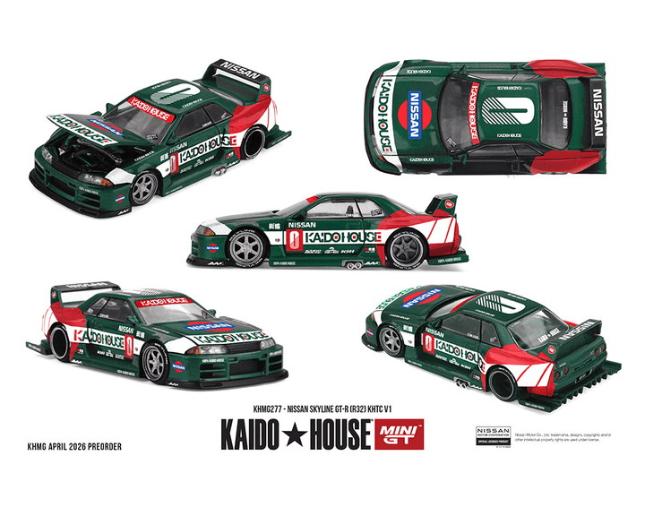*Pre-Order* Kaido House x Mini GT - Nissan Skyline GT-R (R32) KHTC V1 – Green *Sealed, Possibility of a Chase* - Top CollectiblesDiecastMini GT