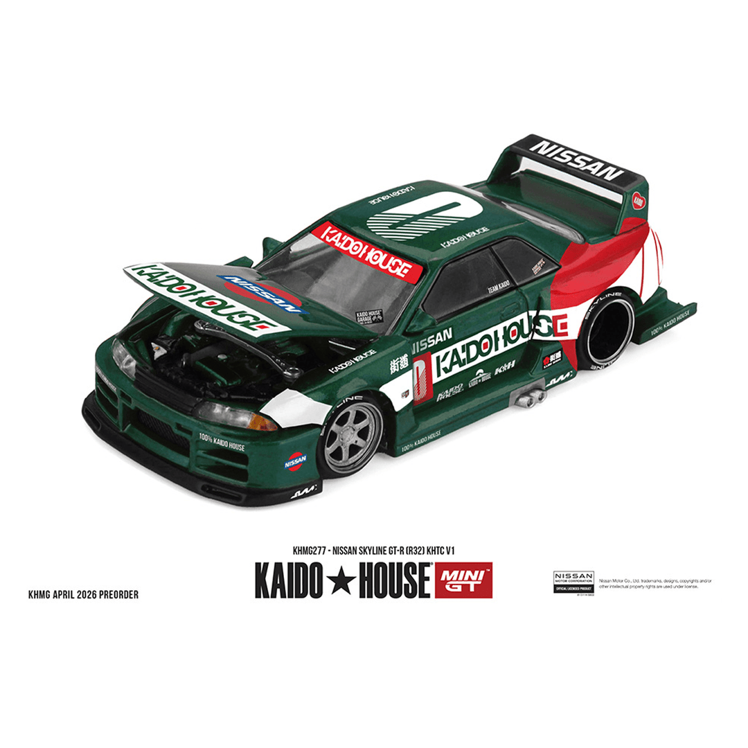 *Pre-Order* Kaido House x Mini GT - Nissan Skyline GT-R (R32) KHTC V1 – Green *Sealed, Possibility of a Chase* - Top CollectiblesDiecastMini GT