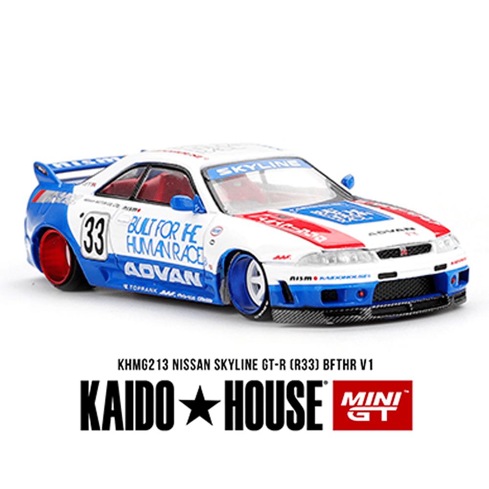 *Pre - Order* Kaido House x Mini GT - Nissan Skyline GT - R (R33) BFTHR V1 – White w/ Blue Two - tone *Sealed, Possibility of a Chase* - Top CollectiblesDiecastMini GT