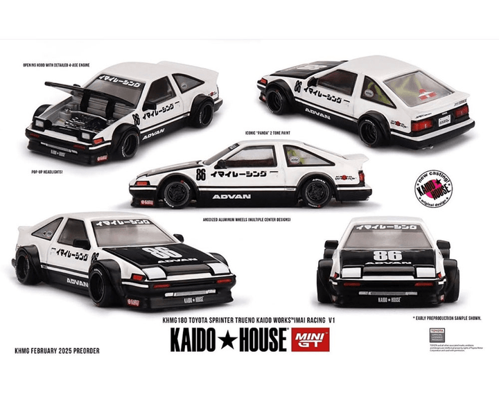 *Pre - Order* Kaido House x Mini GT - Toyota AE86 Sprinter Trueno Kaido Street V1 - White *Sealed, Possibility of a Chase* - Top CollectiblesDiecastMini GT