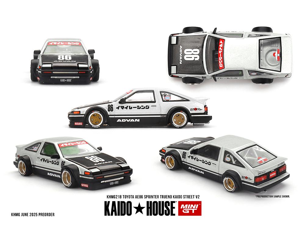 *Pre - Order* Kaido House x Mini GT - Toyota AE86 Sprinter Trueno Kaido Street V2 - White *Sealed, Possibility of a Chase* - Top CollectiblesDiecastMini GT