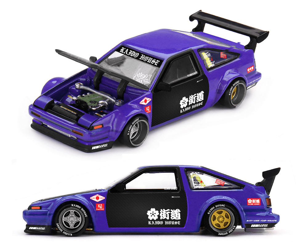 *Pre - Order* Kaido House x Mini GT - Toyota AE86 Sprinter Trueno TOUGE V1 - Blue *Sealed, Possibility of a Chase* - Top CollectiblesDiecastMini GT