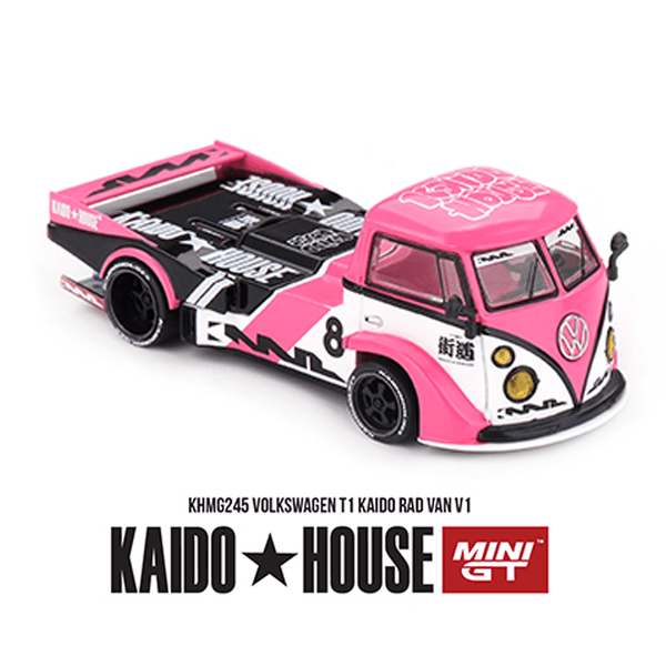 *Pre - Order* Kaido House x Mini GT - Volkswagen T1 KAIDO RADVAN V1 – Pink *Sealed, Possibility of a Chase* - Top CollectiblesDiecastMini GT