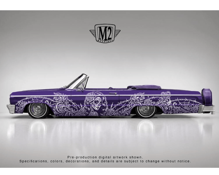 *Pre-Order* M2 Machines - 1964 Chevrolet Impala SS 409 Convertible “Dia De Los Muertos” – Purple – Hobby Exclusive - Top CollectiblesDiecastM2 Machines