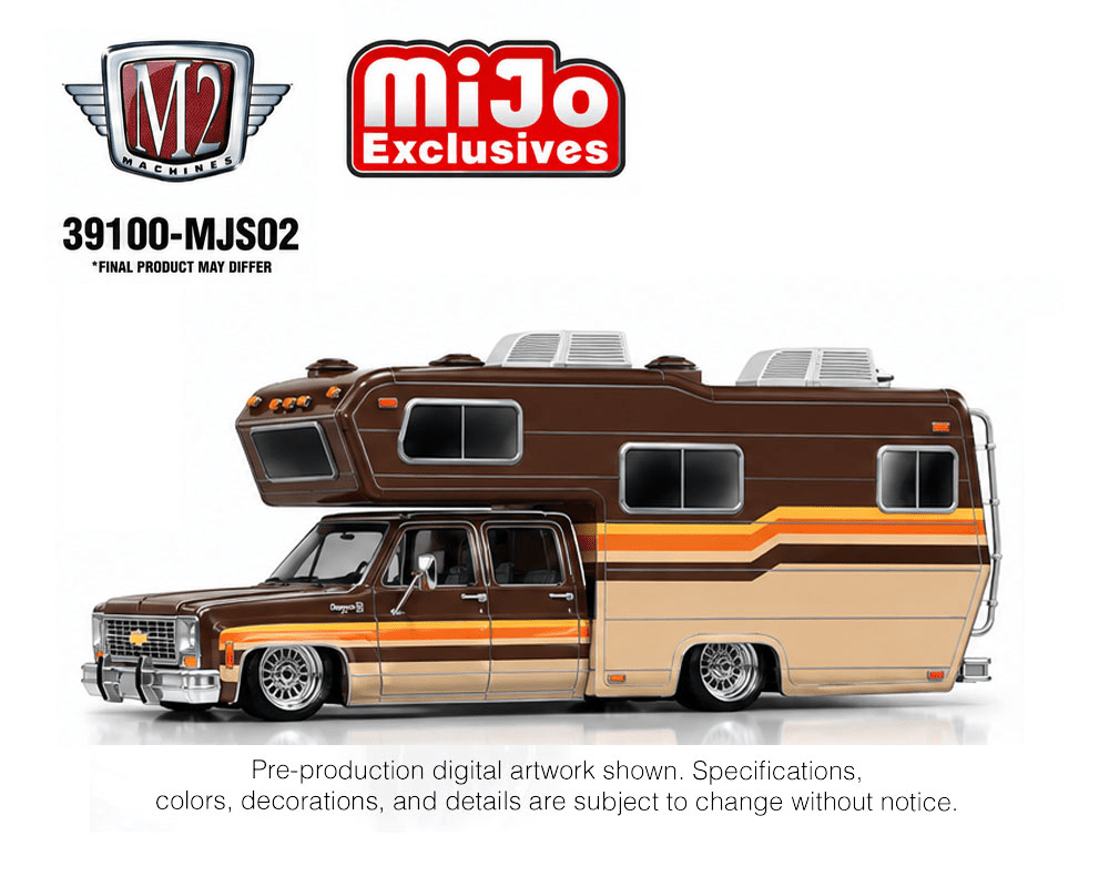 *Pre-Order* M2 Machines - 1974 Chevrolet Cheyenne Super 30 Custom Camper – Beige Brown – MiJo Exclusives - Top CollectiblesDiecastM2 Machines