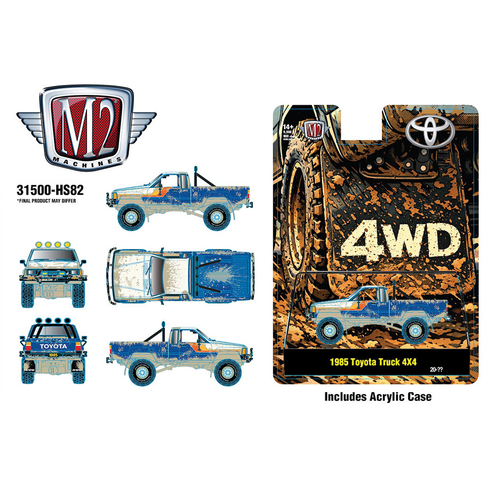 *Pre - Order* M2 Machines - 1985 Toyota Truck 4×4 Off Road – Blue Muddy - Hobby Exclusive - Top CollectiblesDiecastM2 Machines