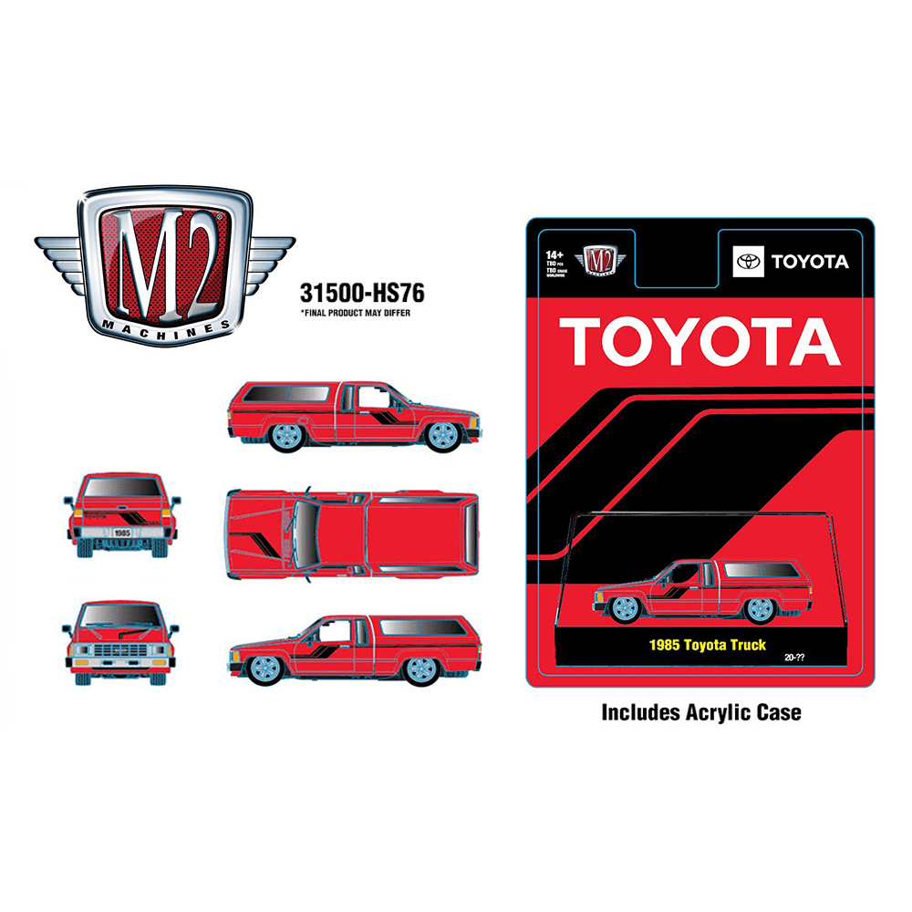 *Pre - Order* M2 Machines - 1985 Toyota Truck with Camper Shell – Red - Hobby Exclusive - Top CollectiblesDiecastM2 Machines