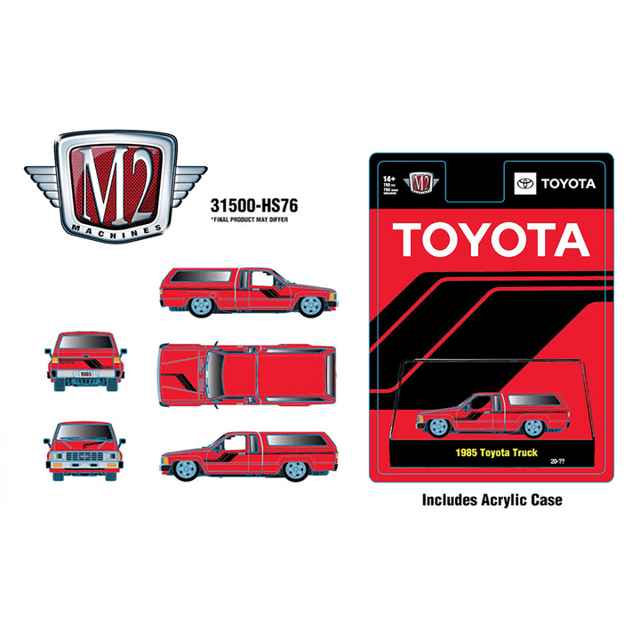 *Pre - Order* M2 Machines - 1985 Toyota Truck with Camper Shell – Red - Hobby Exclusive - Top CollectiblesDiecastM2 Machines