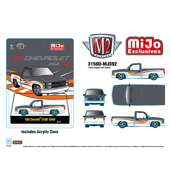 *Pre - Order* M2 Machines - 1992 Chevrolet C1500 SS 454 – Two - Tone White with Grey – MiJo Exclusives Limited Edition - Top CollectiblesDiecastM2 Machines