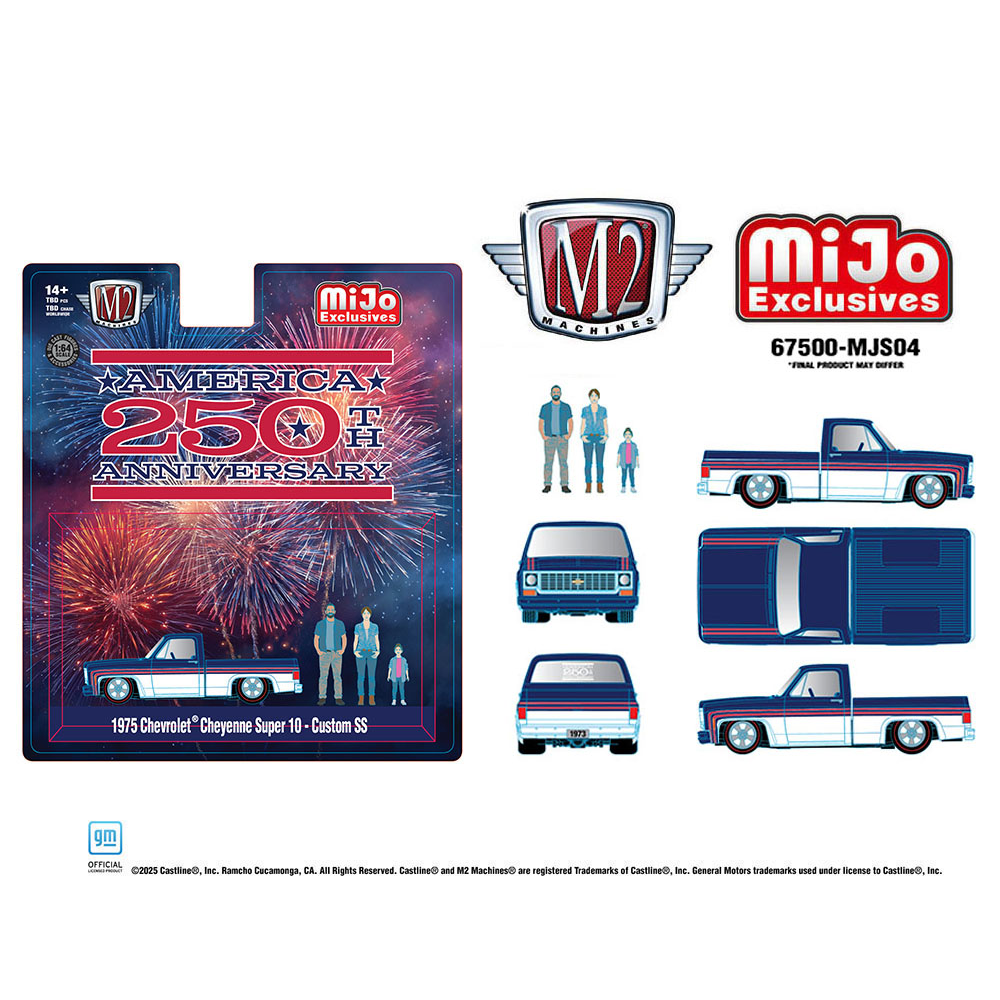 *Pre - Order* M2 Machines - Diorama Series 1975 Chevrolet Cheyenne Super 10 Custom 250th America Anniversary with Family Figures – Mijo Exclusives - Top CollectiblesDiecastM2 Machines