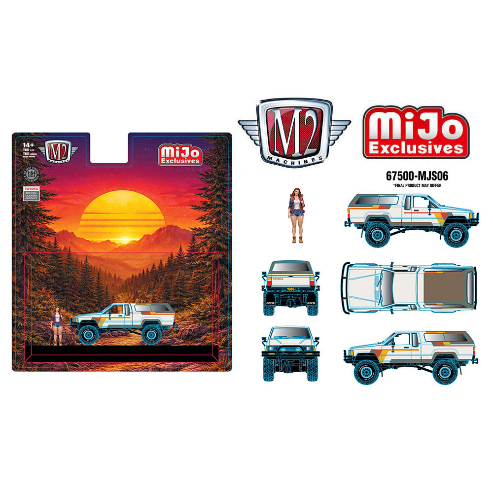 *Pre - Order* M2 Machines - Diorama Series 1985 Toyota Truck 4×4 with Camper Shell with Female Camper Figure – Mijo Exclusives - Top CollectiblesDiecastM2 Machines