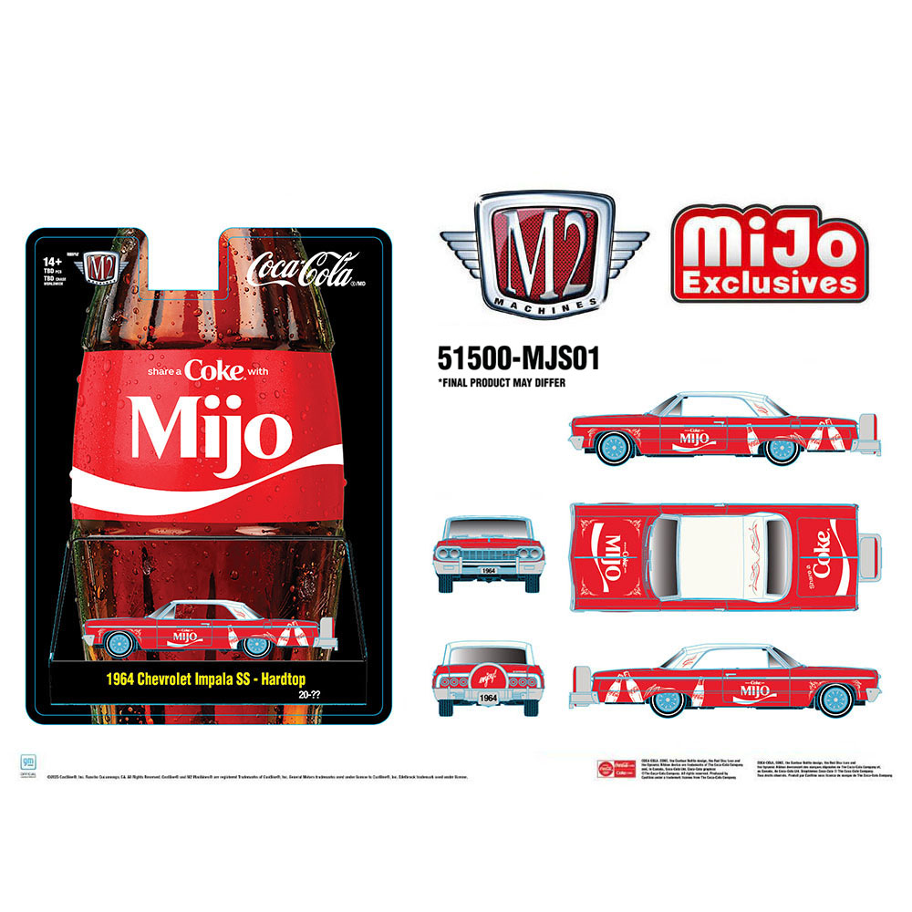 *Pre - Order* M2 Machines - ”Share A Coke with Mijo” 1964 Chevrolet Impala SS Lowriders – Special Edition – MiJo Exclusives - Top CollectiblesDiecastM2 Machines