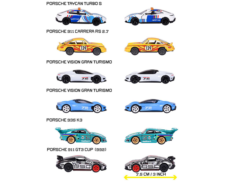 *Pre-Order* Majorette - Deluxe Porsche 6-Car Assortment - 2026 - Top CollectiblesDiecastMajorette