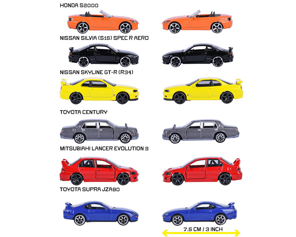 *Pre-Order* Majorette - JDM Legends 6-Car Assortment - 2026 - Top CollectiblesDiecastMajorette